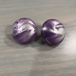 Retro vintage purple swirl enamel earrings